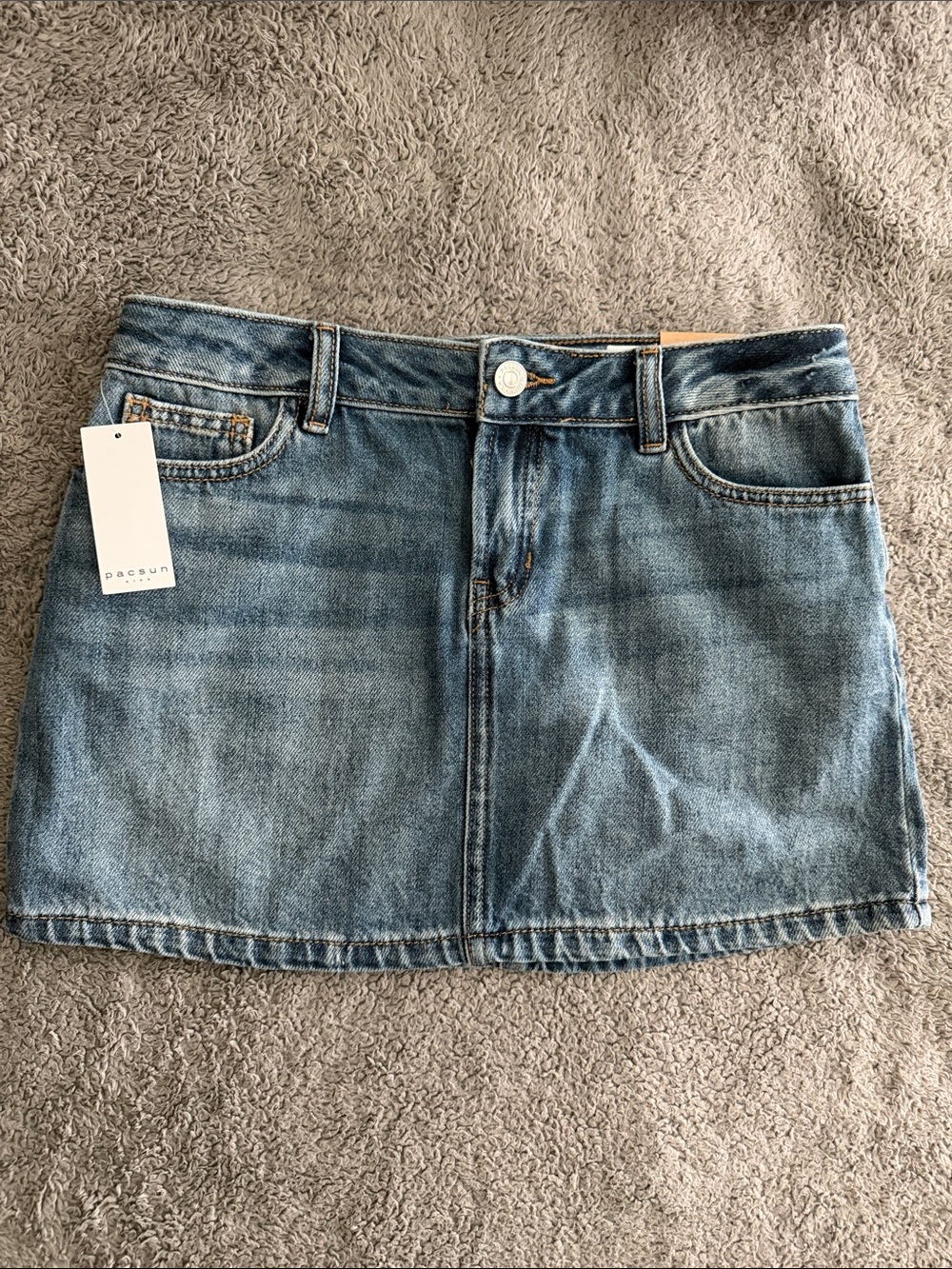 Girls PacSun Washed Blue Denim Mini Skirt NWT